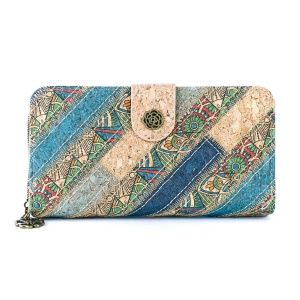Portofel dama din pluta Patchwork albastru, 1, ibucork.ro