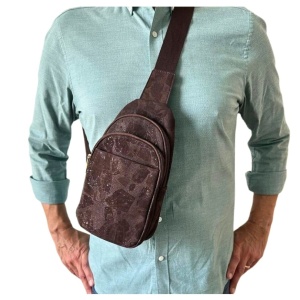 Rucsac crossbody din pluta Brown, 3, ibucork.ro