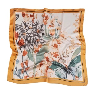 Set cadou esarfa satin Nature cu brosa - Img 2