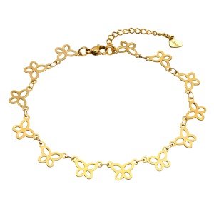 Bratara de glezna placata cu aur Butterfly, 1, ibucork.ro