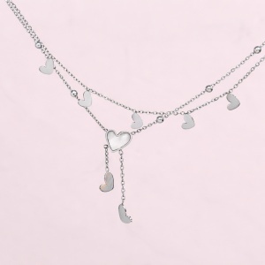 Bratara de picior placata cu aur din inox Sweet Heart Silver, 2, ibucork.ro
