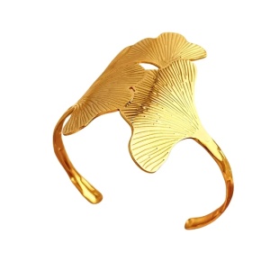 Bratara placata cu aur Gingko, 2, ibucork.ro