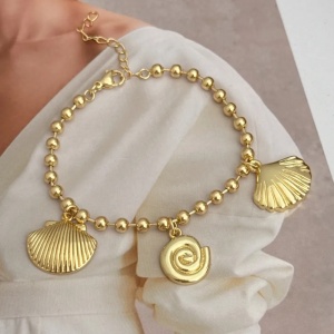 Bratara placata cu aur Summer Shell, 2, ibucork.ro