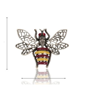 Brosa eleganta Albina Vintage cu email si cristale, 4, ibucork.ro