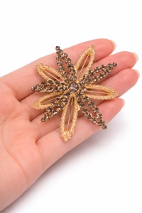 Brosa eleganta Golden Star cu cristale, 2, ibucork.ro