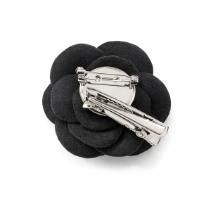 Brosa floare textila neagra, 4, ibucork.ro