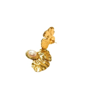 Cercei placati cu aur Pearl Flowers 34783 Ibucork.ro