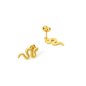 Cercei placati cu aur - Snake, 2, ibucork.ro
