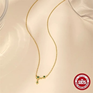 Colier din argint Emerald Stars 34003 Ibucork.ro