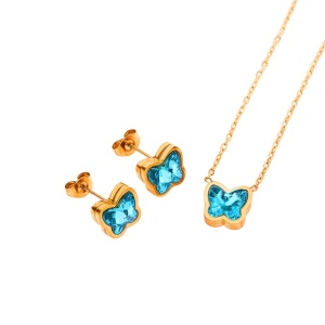 Colier placat cu aur Blue Butterfly 34863 Ibucork.ro