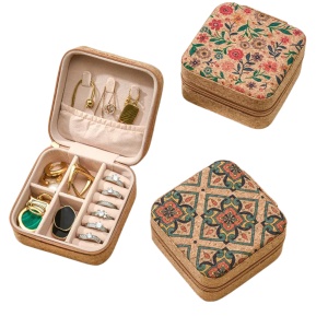 Cutie organizatoare din pluta pentru bijuterii - floral, 2, ibucork.ro
