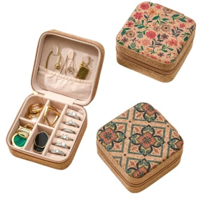 Cutie organizatoare din pluta pentru bijuterii - floral, 2, ibucork.ro