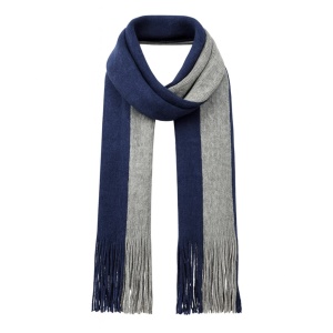 Fular barbatesc Cashmere Duo albastru