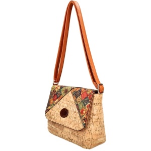 Geanta crossbody din pluta multicolor 33103 Ibucork.ro