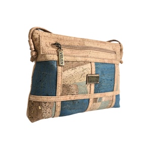 Geanta dama crossbody din pluta Blue Patchwork, 3, ibucork.ro