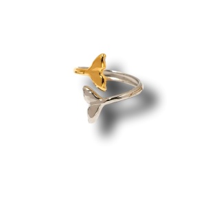 Inel deschis placat cu aur Fish Tail 37613 Ibucork.ro