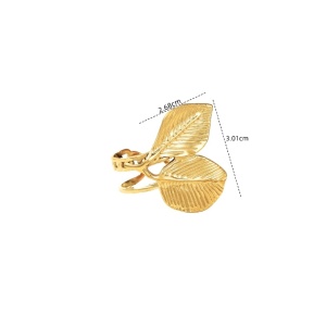 Inel deschis placat cu aur Frunze 34823 Ibucork.ro