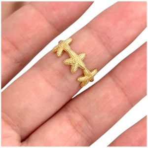 Inel deschis placat cu aur Stelute de mare 37603 Ibucork.ro