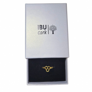 Inel reglabil din argint placat cu aur Honeycomb 27843 Ibucork.ro