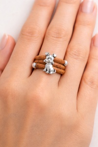Inel reglabil din pluta Puppy, 3, ibucork.ro