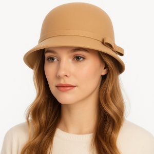 Pălărie damă elegantă Ribbon bej, 9, ibucork.ro
