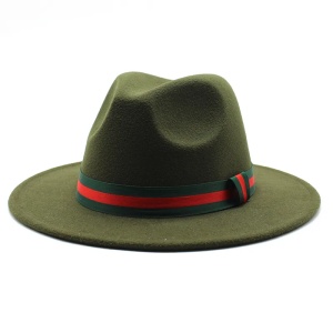 Palarie Fedora unisex Ribbon kaki, 4, ibucork.ro