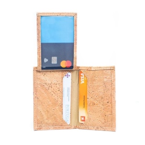 Portofel RFID din pluta pentru carduri natural 32763 Ibucork.ro