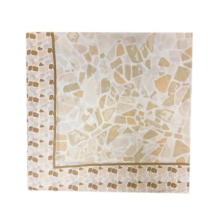 Set cadou esarfa bej abstract cu brosa - Img 2