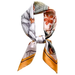 Set cadou esarfa satin Nature cu brosa - Img 3