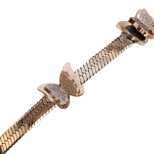 Bratara inox dama argintie cu fluturi, 5, ibucork.ro