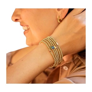 Bratara placata cu aur pe elastic cu zirconiu 34204 Ibucork.ro