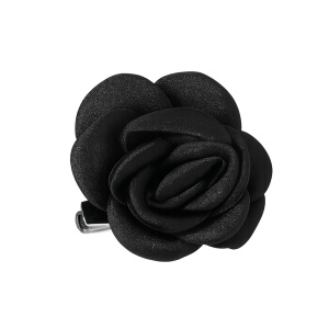Brosa floare textila neagra