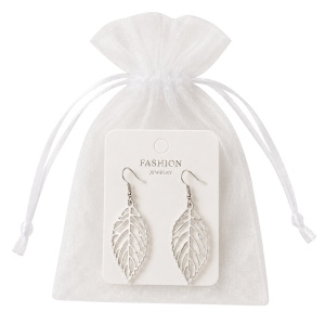 Cercei Argintii Frunza Silver Leaf, 2, ibucork.ro