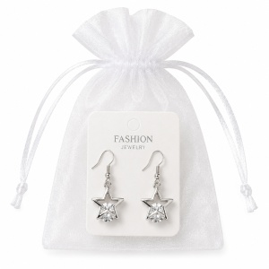Cercei Argintii Steluta cu Cristal Silver Star - Img 3