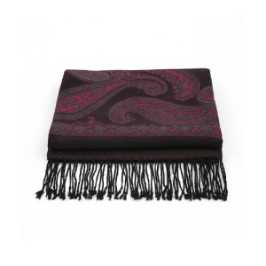 Esarfa casmir jacquard Paisley Dark Purple, 3, ibucork.ro