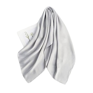 Esarfa din satin gri 35834 Ibucork.ro
