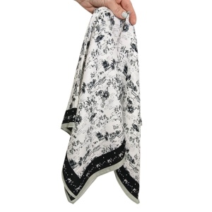 Esarfa din satin White and Black Tribe - Img 2