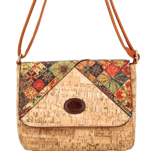 Geanta crossbody din pluta multicolor 33104 Ibucork.ro