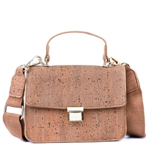 Gentuta crossbody din pluta maro 36734 Ibucork.ro