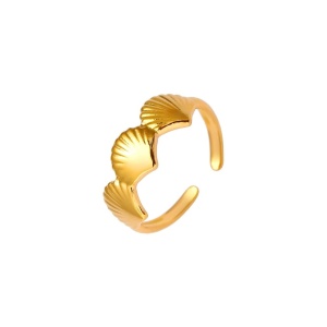 Inel deschis placat cu aur Shells 37574 Ibucork.ro
