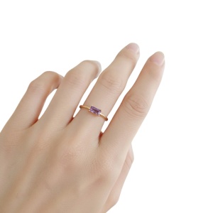 Inel reglabil din argint placat cu aur violet, 3, ibucork.ro