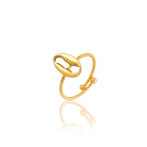 Inel reglabil placat cu aur Shell 37634 Ibucork.ro