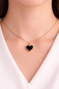 Lantisor auriu Black Heart, 3, ibucork.ro