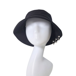 Palarie bucket neagra cu accesorii metalice, 4, ibucork.ro