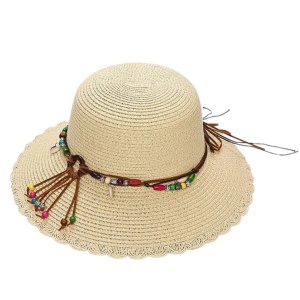 Palarie din rafie cu accesorii multicolore