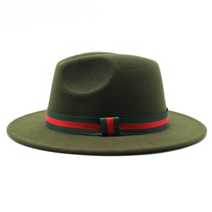 Palarie Fedora unisex Ribbon kaki