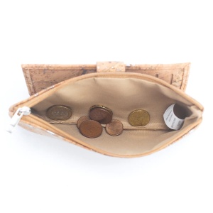 Portofel bifold din pluta natural-auriu 32744 Ibucork.ro