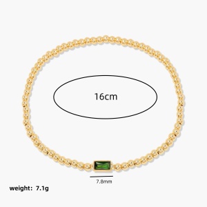 Bratara placata cu aur din inox elastica Golden Beads, 4, ibucork.ro