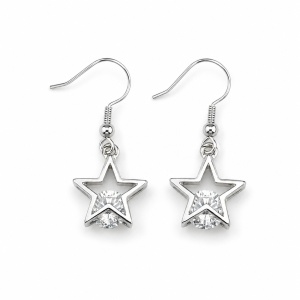 Cercei Argintii Steluta cu Cristal Silver Star
