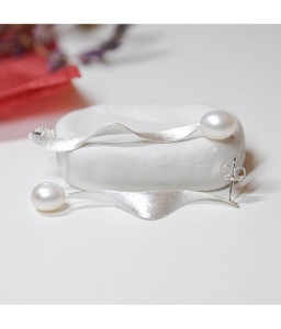 Cercei  cu perla Twist cu pin argint, 3, ibucork.ro